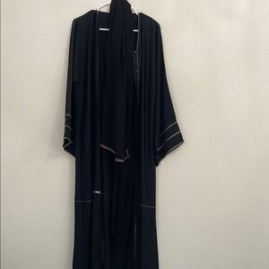 Black Women's Abaya with Contrast Trim